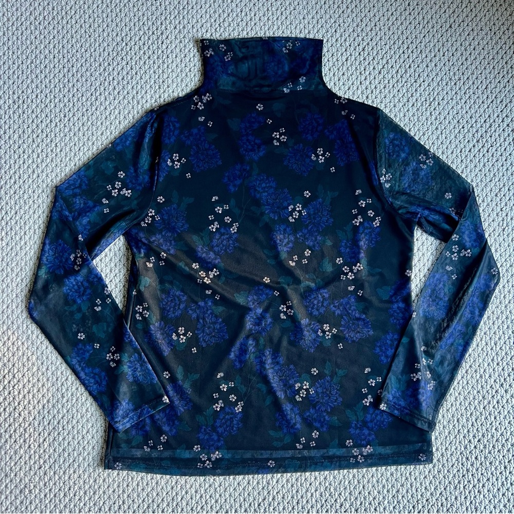 Ann Taylor Floral Mesh Top